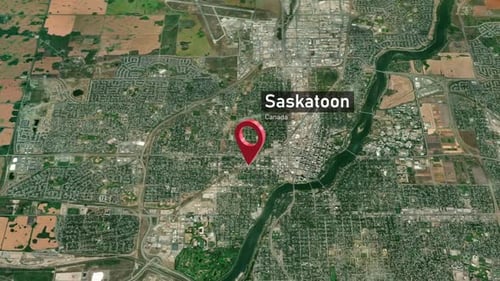 Saskatoon City Zoom (Canada) from Space to Earth