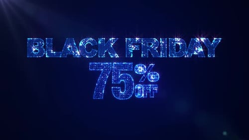 Sparkling Blue Black Friday Sale Text Animation