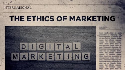 Digital Marketing Text Reveal with Newspaper Grunge Effect