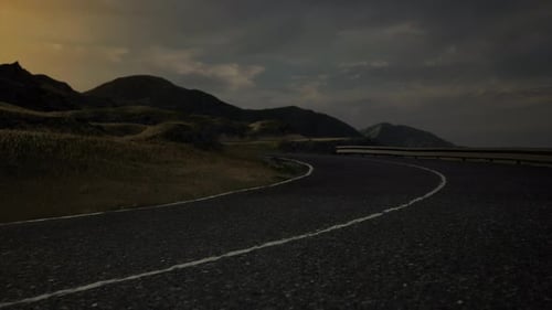 Aerial View of Great Ocean Road at Sunset