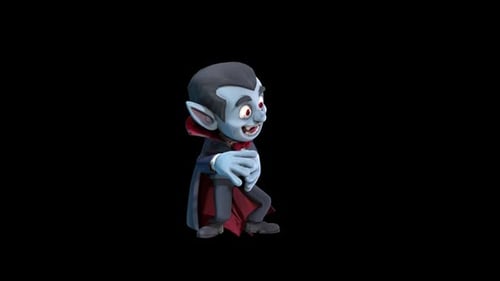 Cute Animated 3D Vampire Character Posing
