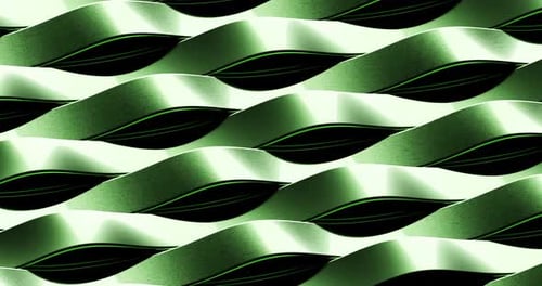 Bendy Green Metal Waves Move Quickly And Seamlessly In 4 K