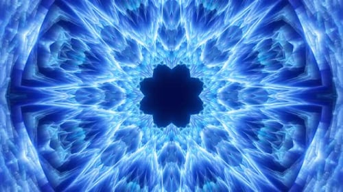 Abstract Blue Geometric Energy Tunnel Looping Background