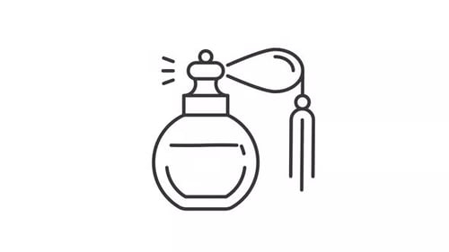 Animated Perfume Bottle Line Icon with Spray Effect