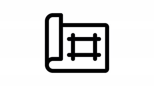 Animated Blueprint and Crop Tool Icon for Design Projects