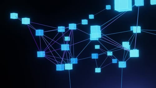 Blockchain-Konzept: Hintergrundanimation zum Technologieverbindungskonzept