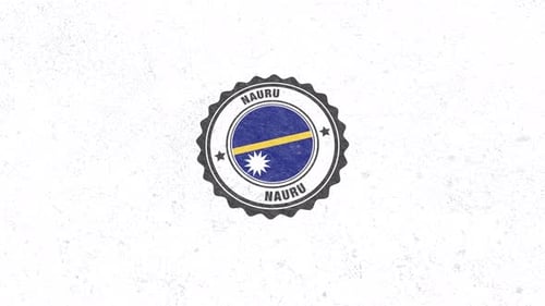 Animated Stamp Effect Revealing Nauru Flag Badge
