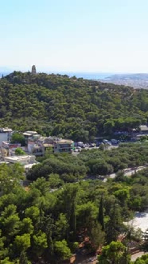 Panorama aérien panoramique d'Athènes depuis l'Acropole