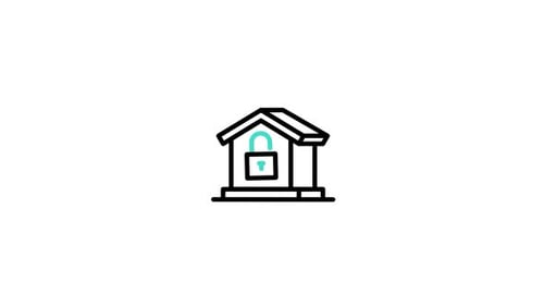 Flat Design Animated House Security Unlock Icon