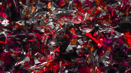 Fast Cut Newspaper High Contrast VJ Loop Red