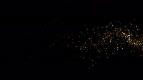 Sparkling Gold Particle Trail Reveal Animation