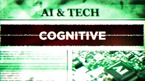 Glitchy AI and Tech Cognitive Text Reveal