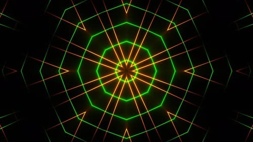 Neon Geometric Kaleidoscope Loop Background