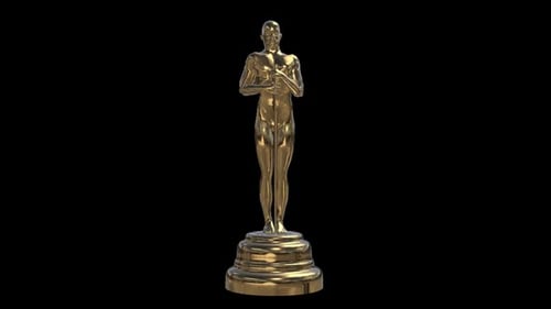 3D Golden Award Trophy Rotating Seamlessly