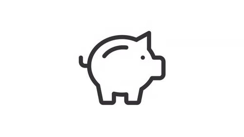Animated Piggy Bank Line Ui Icon