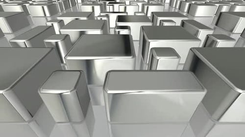 Abstract 3D Metallic Cubes Geometric Animated Background Loop