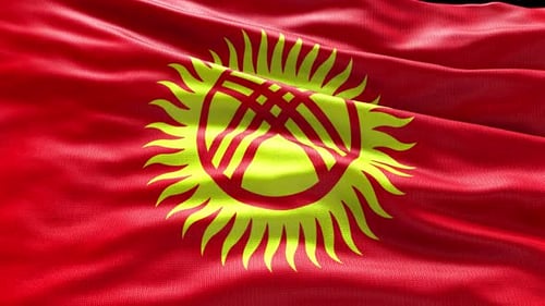 Realistic Waving Kyrgyzstan National Flag Animation