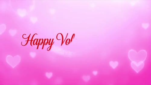 Happy Valentine's Day Romantic Text Title Animation with Hearts