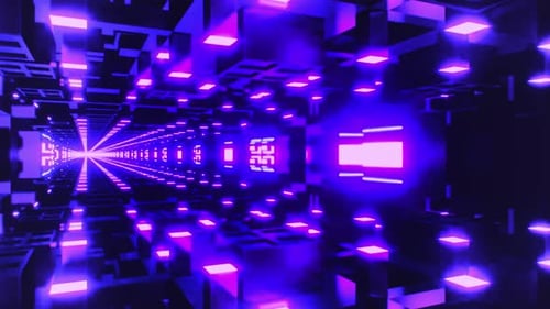 Purple grid tunnel glowing