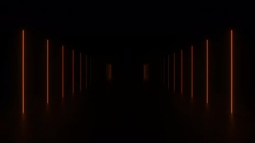 Dark Tunnel With Yellow and Red Lights