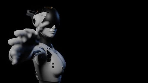 A inteligência artificial estende uma mão amiga à humanidade. canal alfa