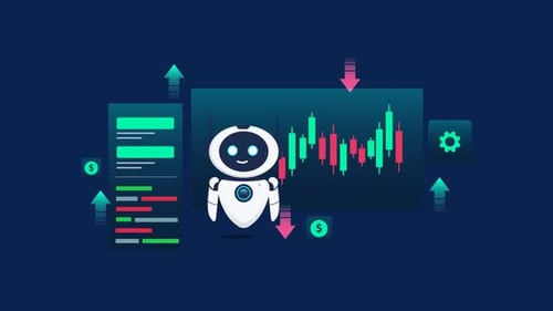 AI Robot Analyzing Trading Charts