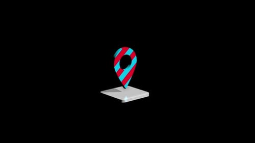 Modern 3D Animated Location Pin Drop on Map Base