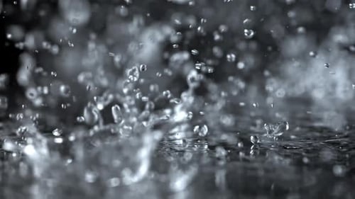 Super Slow Motion Falling Raindrops Filmed on a Highspeed Camera at 1000 Fps