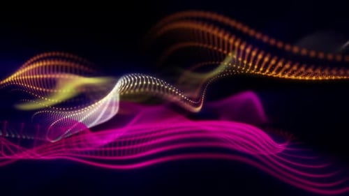 Abstract Glowing Particle Waves Futuristic Background Loop