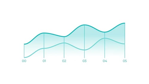 Animated Element for Business Infographics Double Line Graph