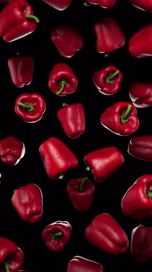 Vertikal schwimmende rote Paprika auf Alpha