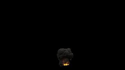 Dramatisch Explosion mit Rauch und Flammen