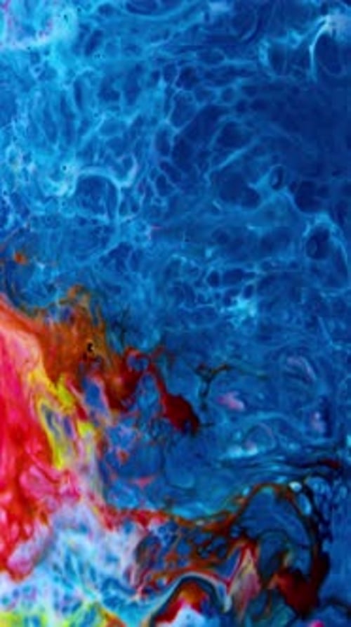 Abstract Fluid Art with Vivid Colors