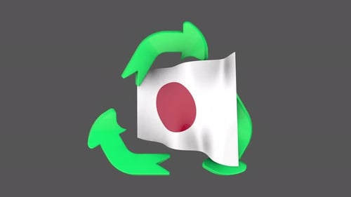 Japan Recycle Sign Rotating Arrow Loop Transparent