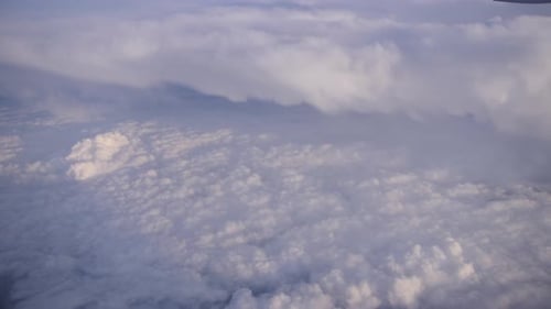 Fluffy White Clouds from an Aerial View