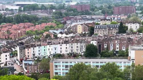 Bristol City Apartment Buildings Pastel Colors