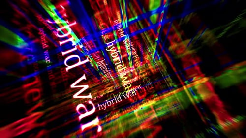 Hybrid War Glitch Text Tunnel Animation