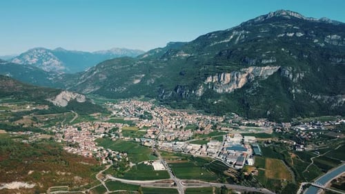 Aerial view of the town