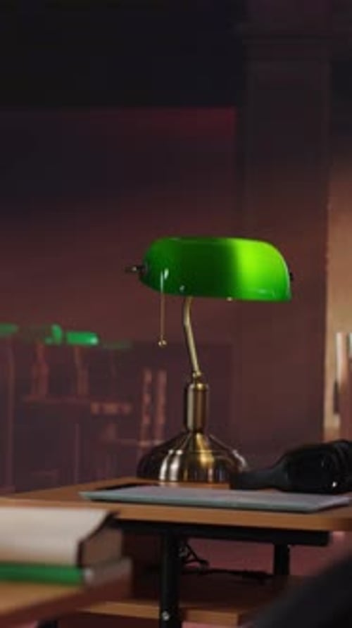 Vertical Video Classic and Old Fashioned Library Space with Elegant Wooden Interiors