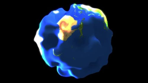 Dynamic Abstract Earth Globe with Fluid Motion and Light