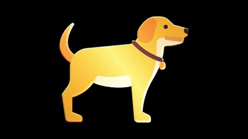 Animated Golden Retriever Dog 360 Degree Turnaround Loop