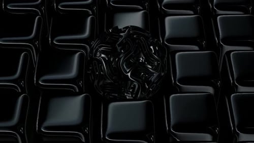 Dynamic Abstract Black Fluid Shapes Loop Background