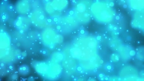 Abstract Seamless Loop of Blue Glowing Bokeh Particles