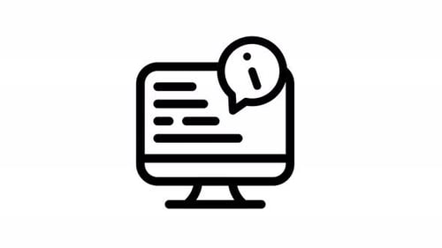 Animated Flat Design Computer Monitor Information Icon