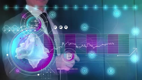 Veröffentlichung einer abstrakten Infografik über das Mining von Krypto-Assets HD