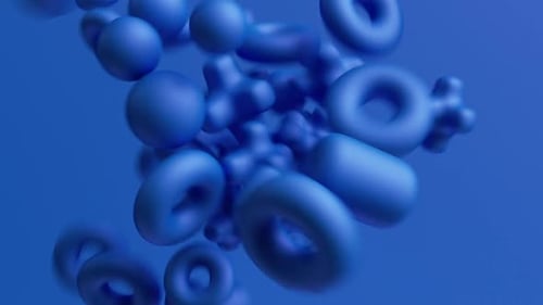 Fluid Blue Abstract 3D Shapes Motion Background