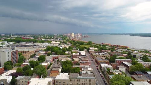 Aerial View of Montreal City and Waterfront