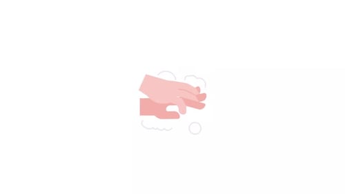 Flat Design Animated Hand Washing Hygiene Illustration