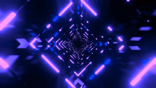 VJ LOOP NEON Tunnel Abstract Background Video