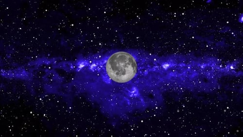 Animation des Mondplaneten vom Weltraum aus gesehen, 2235